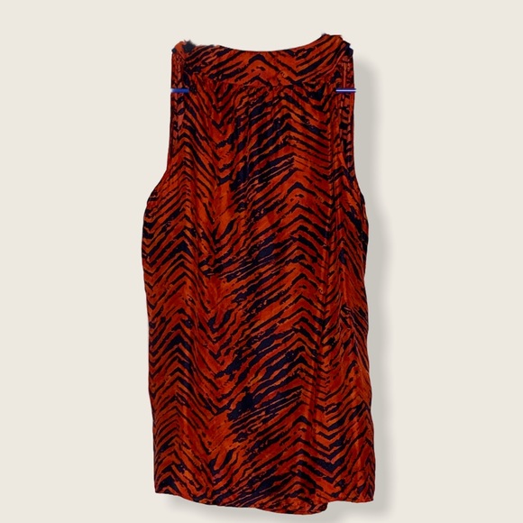 Rachel Zoe Red Blue Zebra Print Sleeveless Top 6 - Picture 2 of 4